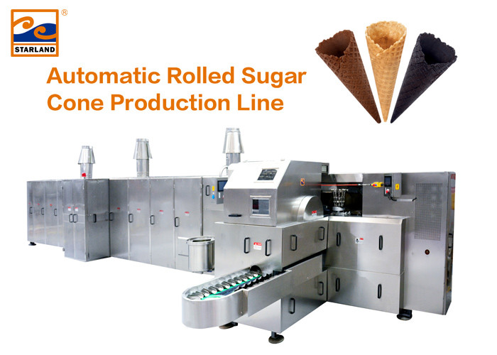 Αυτόματες γραμμή παραγωγής κώνων ζάχαρης συστημάτων αερίου/μηχανή ψησίματος κώνων παγωτού