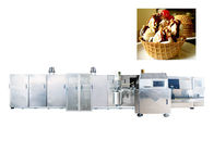 Πλήρως γραμμή παραγωγής κώνων ζάχαρης κυλίνδρων Antomatic/βιομηχανικός κατασκευαστής παγωτού με τα πιάτα ψησίματος χυτοσιδήρου