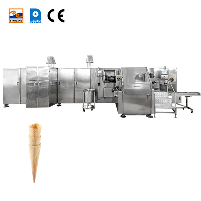 Κατανάλωση αερίου 9-10 kg/ώρα Αυτοματοποιημένη γραμμή παραγωγής κώνου Barquillo με 55 πιάτα ψήσιμου