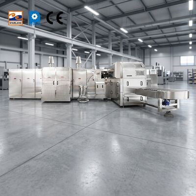 Πλήρης αυτόματη γραμμή παραγωγής κώνου ζάχαρης με ρολό 220V 380V Automatic Rolled Sugar Cone Production Line For Manufacturing