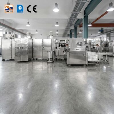 Πλήρης αυτόματη γραμμή συναρμολόγησης γραμμή παραγωγής κώνων Baquillo κατασκευασμένη για παγωτό τροφίμων που παρέχει παραγωγή και σταθερό προϊόν