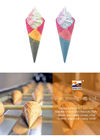 Πολύχρωμοι κώνοι γκοφρετών κώνων παγωτού 150mm μήκος με τη γωνία 26 °