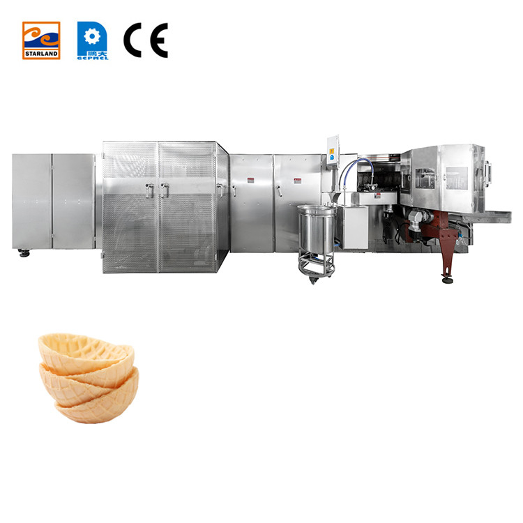 Ατσάλινο Waffle Cone Production Line Αυτόματο Waffle Basket Baking System στη βιομηχανία τροφίμων
