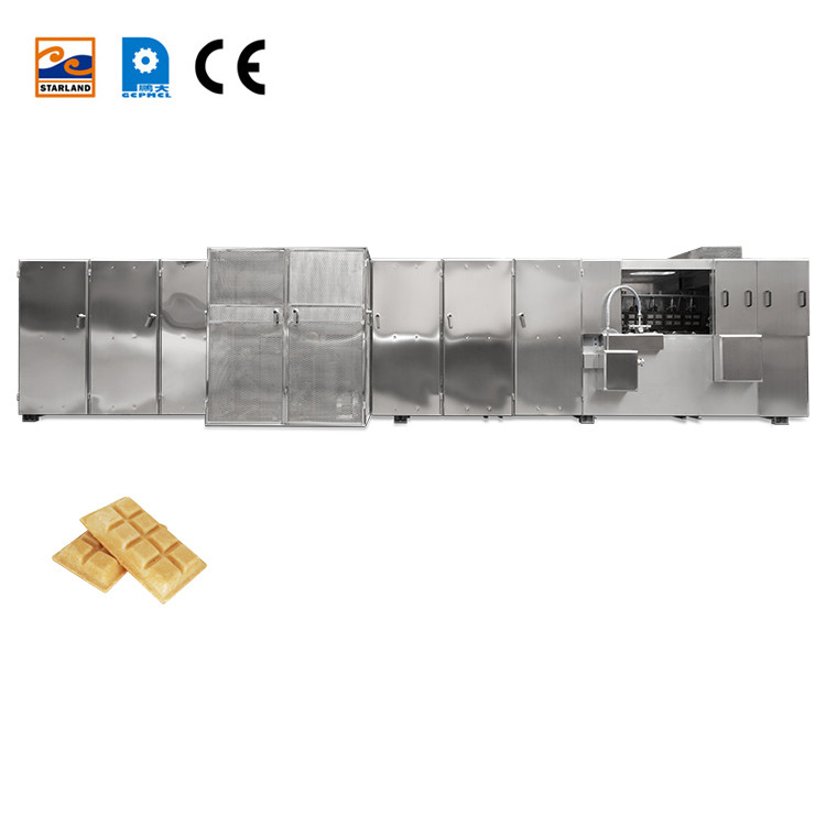 Ελεγχόμενη από PLC αυτόματη μηχανή Wafer Monaka εξοπλισμός παραγωγής σνακ με 55 πιάτα ψησίματος