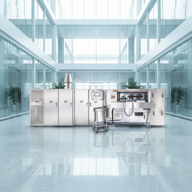 Αυτόματη μηχανή με κώνους από ανοξείδωτο χάλυβα ιδανική για τη συνεχή παραγωγή νόστιμων κροσέ κώνων.