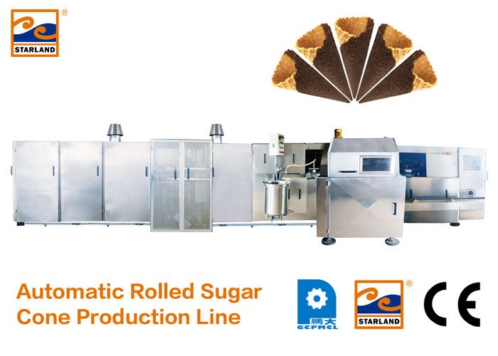 Πλήρης αυτόματη γραμμή παραγωγής κώνων ζάχαρης για να καταστήσει το CE φλυτζανιών βαφλών/κύπελλο εγκεκριμένο