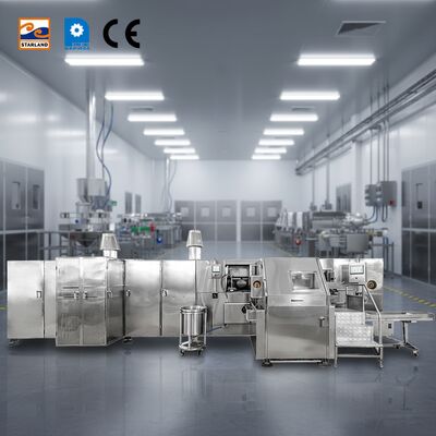 Γραμμή συναρμολόγησης Γραμμή παραγωγής Barquillo Cone σχεδιασμένη για την παραγωγή Barquillo Cone εξασφαλίζοντας υψηλή ικανότητα και λειτουργία